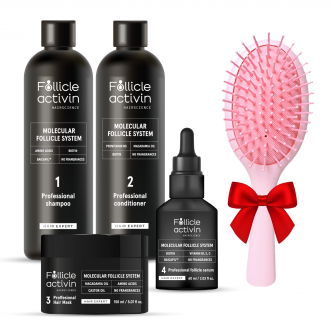 Pilnas Follicle Activin kursas: regeneruoja plaukų augimą ir apimtį (veikia kaip mezoterapija)